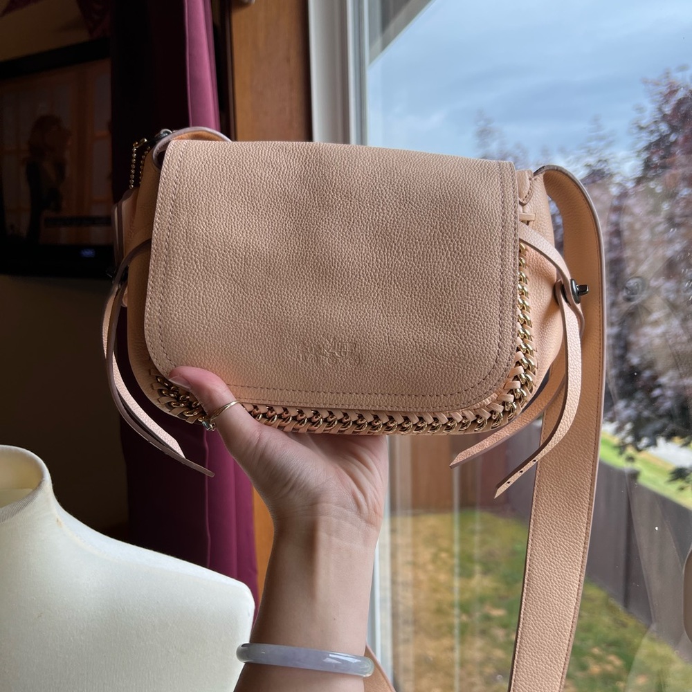 Coach Peach Whipstitch Dakotah 21 Leather Crossbody